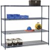 Nexel Nexelon Wire Shelving, Blue Epoxy, 60W X 24D X 63H 24606N